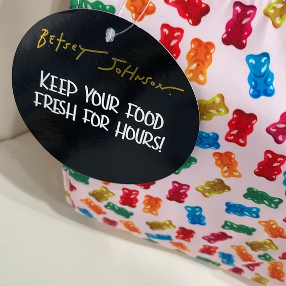 Betsey Johnson Pink/Blue/Multi Colors "Gummy Bears" Insulated Lunch Tote Bag - Picture 3 of 5
